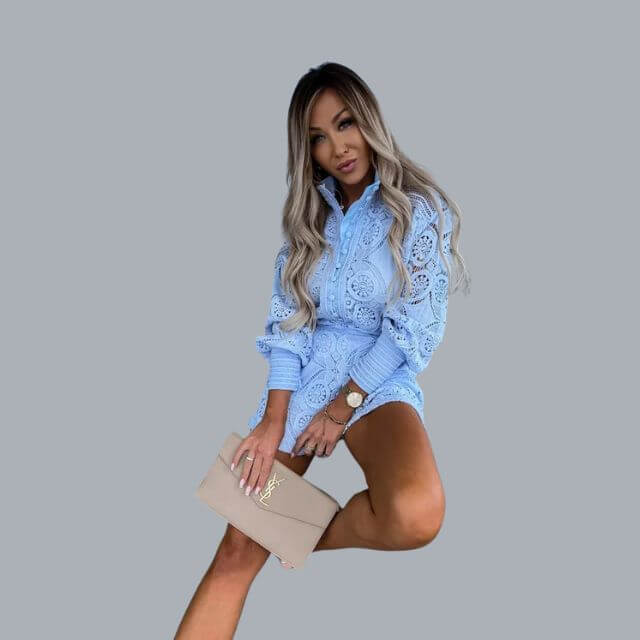 Avelina - Lace embroidery set with drawstring-DESTINY