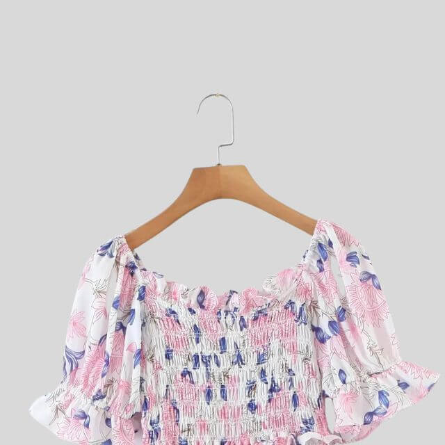 Madeline - Floral dress with puff sleeves-DESTINY