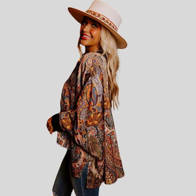 Chariz - Button-up shirt with statement sleeves-DESTINY