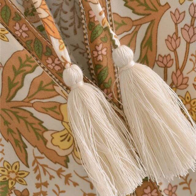 Steffi - Bohemian blouse with tassel details-DESTINY