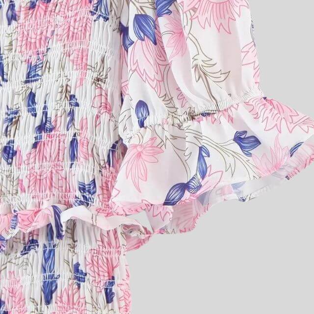 Madeline - Floral dress with puff sleeves-DESTINY