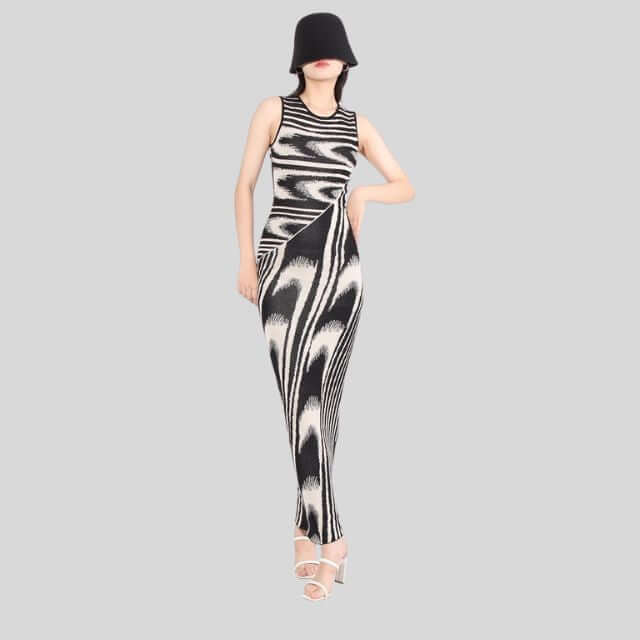 Chloe - Slim-fit velvet maxi dress with asymmetric neckline-DESTINY