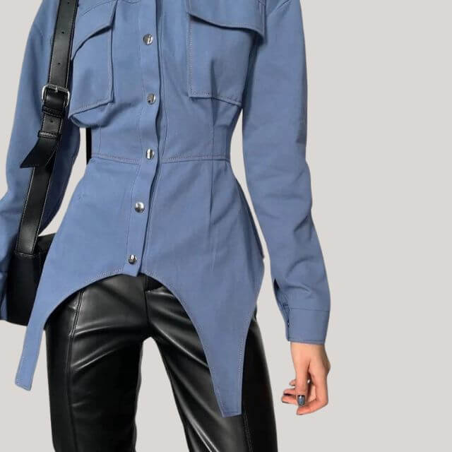 Victoria - Structured shirt with button placket-DESTINY