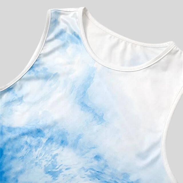 Mia - Ombre midi dress with oceanic colours-DESTINY