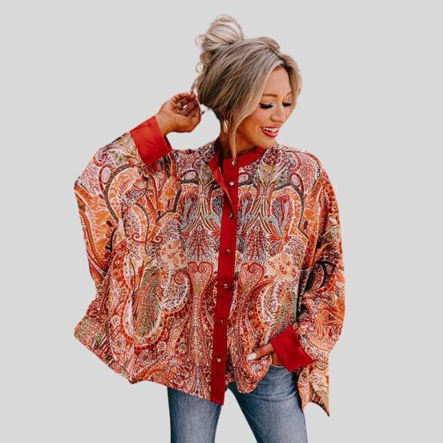 Chariz - Button-up shirt with statement sleeves-DESTINY