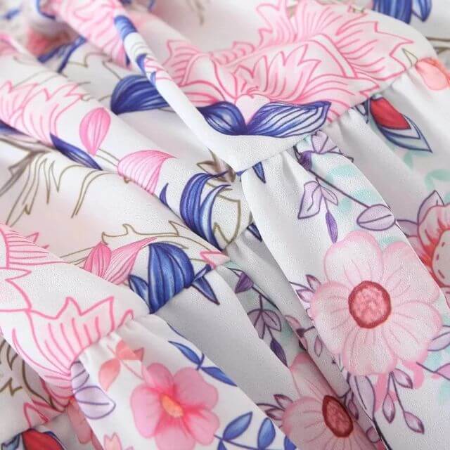 Madeline - Floral dress with puff sleeves-DESTINY