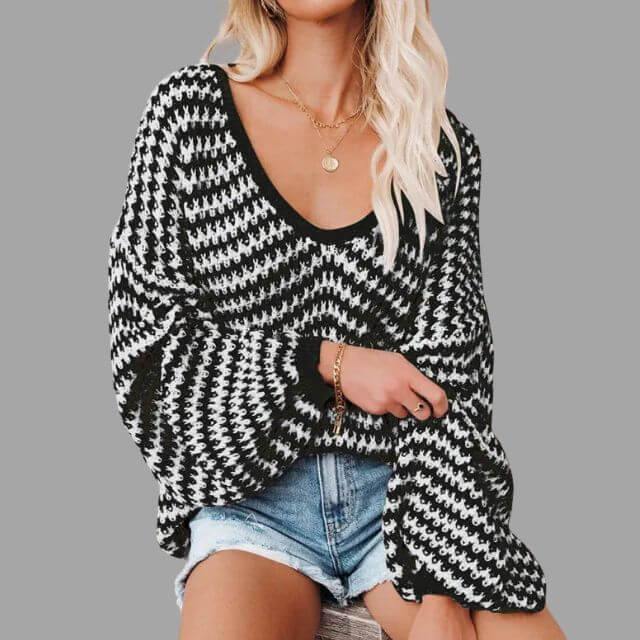 Bianca - Knitted jumper with off-the-shoulder design-DESTINY