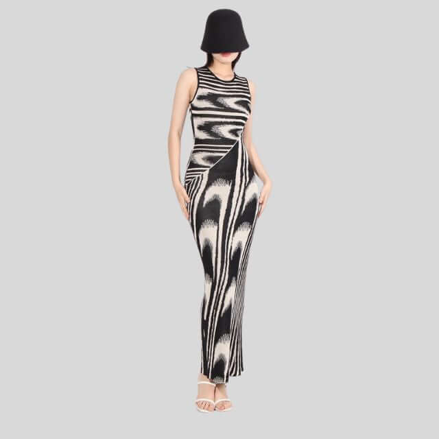 Chloe - Slim-fit velvet maxi dress with asymmetric neckline-DESTINY