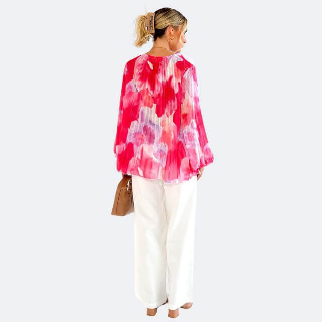 Rosalie - Transparent blouse with lantern sleeves-DESTINY