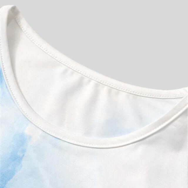 Mia - Ombre midi dress with oceanic colours-DESTINY