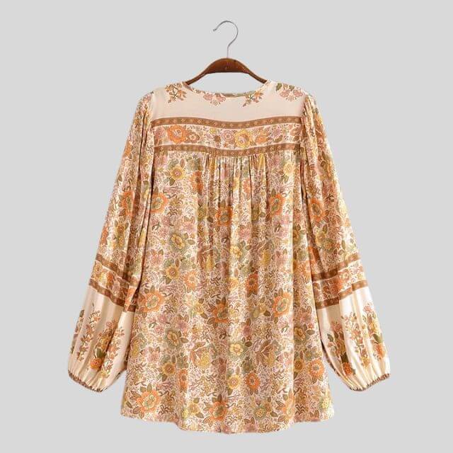 Steffi - Bohemian blouse with tassel details-DESTINY