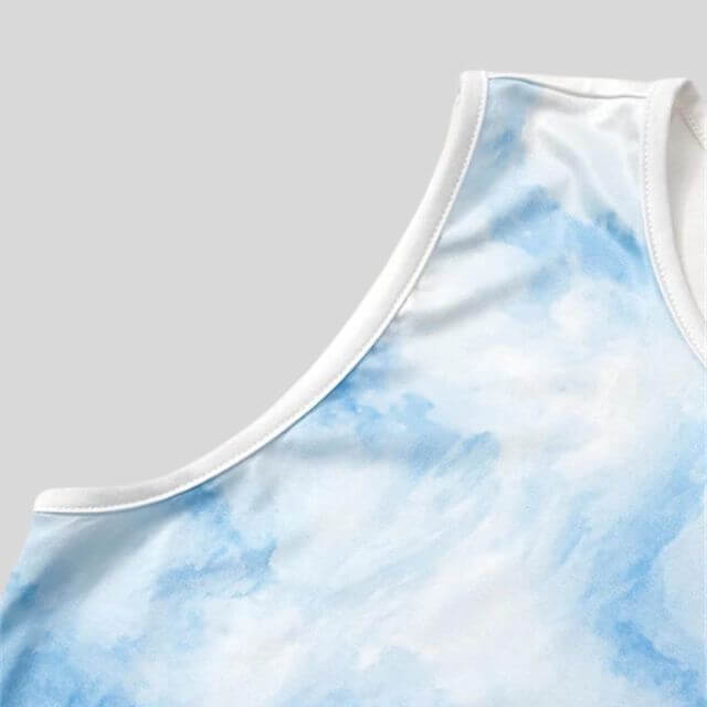 Mia - Ombre midi dress with oceanic colours-DESTINY