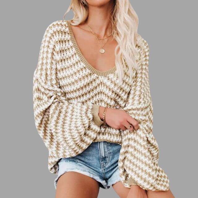 Bianca - Knitted jumper with off-the-shoulder design-DESTINY