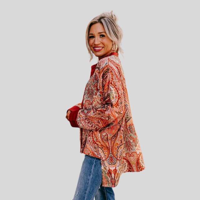 Chariz - Button-up shirt with statement sleeves-DESTINY