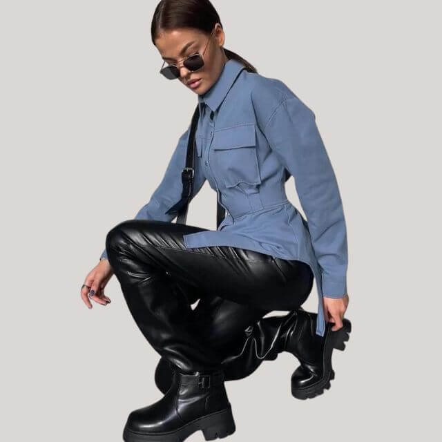 Victoria - Structured shirt with button placket-DESTINY