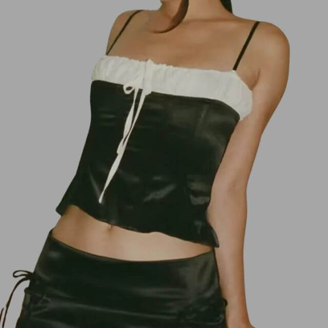 Nikki - Bustier top with ruffle detail-DESTINY