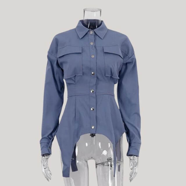 Victoria - Structured shirt with button placket-DESTINY