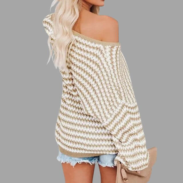 Bianca - Knitted jumper with off-the-shoulder design-DESTINY
