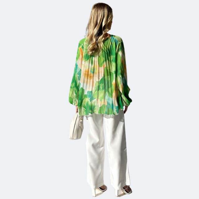 Rosalie - Transparent blouse with lantern sleeves-DESTINY