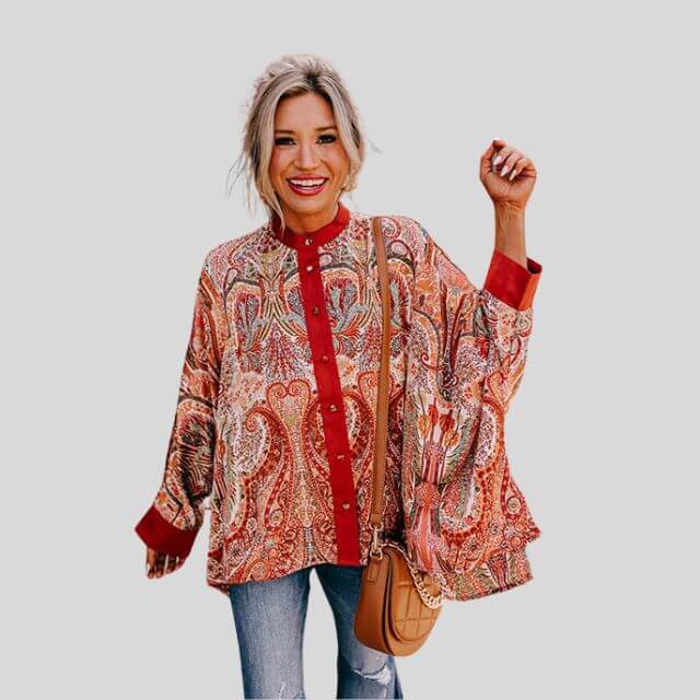 Chariz - Button-up shirt with statement sleeves-DESTINY