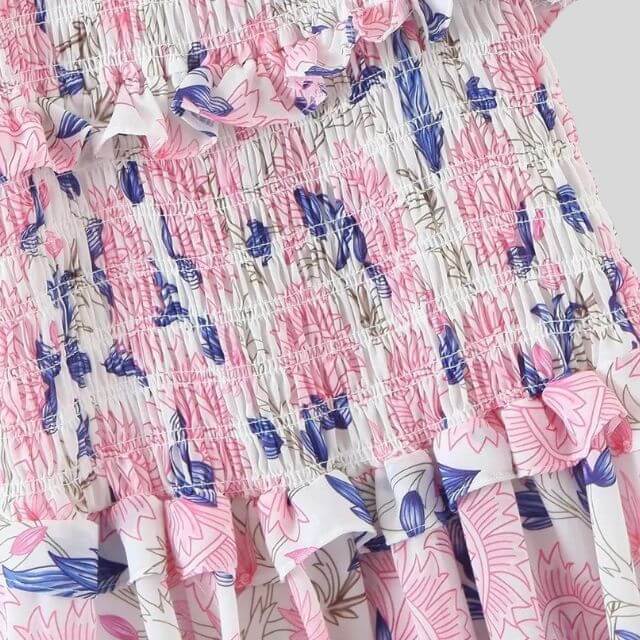 Madeline - Floral dress with puff sleeves-DESTINY