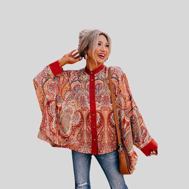 Chariz - Button-up shirt with statement sleeves-DESTINY