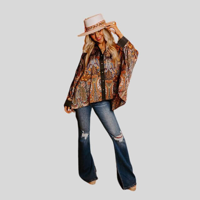 Chariz - Button-up shirt with statement sleeves-DESTINY