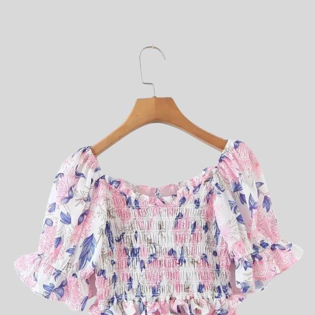 Madeline - Floral dress with puff sleeves-DESTINY