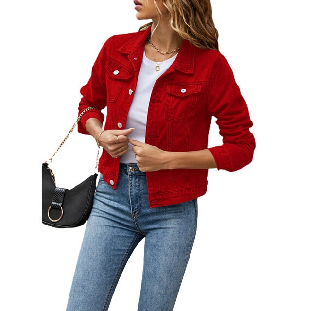 Casual denim-look jacket for women - Lightweight and breathable material-DESTINY