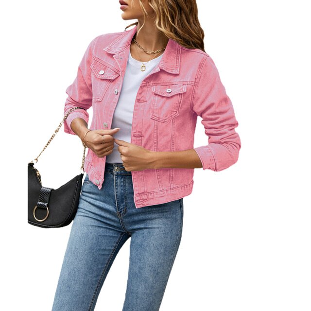 Casual denim-look jacket for women - Lightweight and breathable material-DESTINY