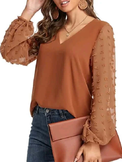 Women's V-Neck Blouse-DESTINY
