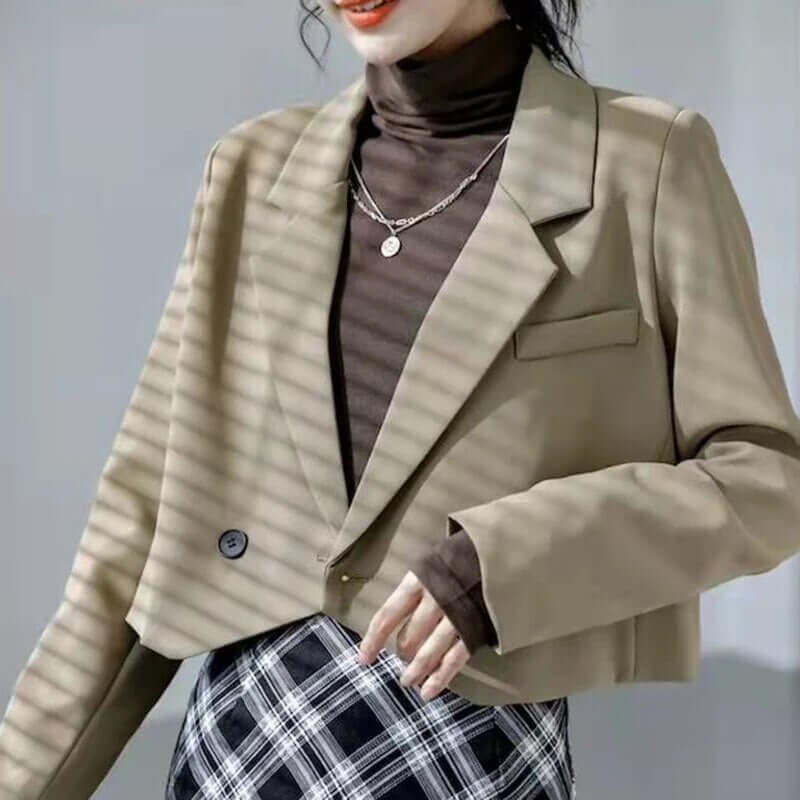Stylish Autumn Blazer With Notches-DESTINY