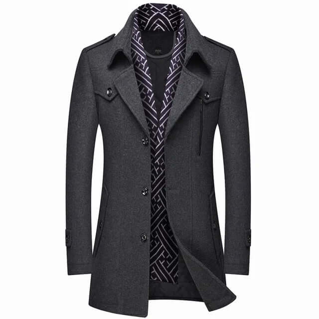 Wool coat with inner lining-DESTINY