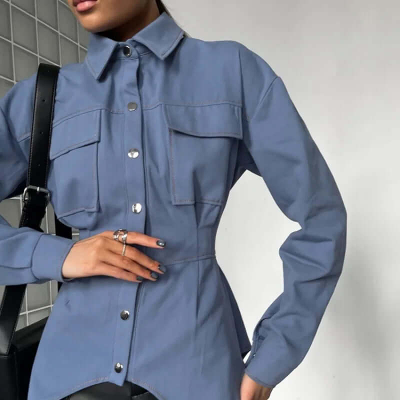Victoria - Structured shirt with button placket-DESTINY
