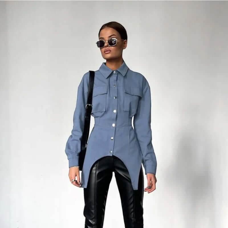 Victoria - Structured shirt with button placket-DESTINY