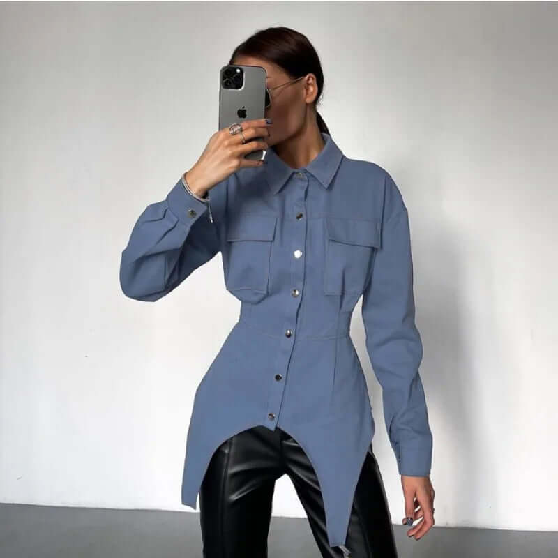 Victoria - Structured shirt with button placket-DESTINY