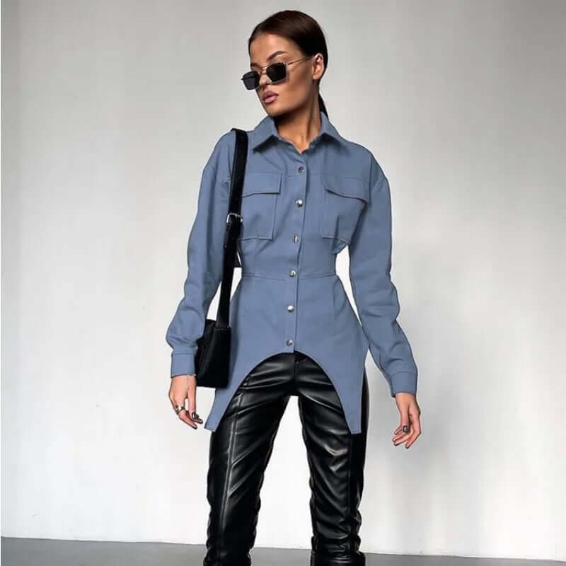 Victoria - Structured shirt with button placket-DESTINY