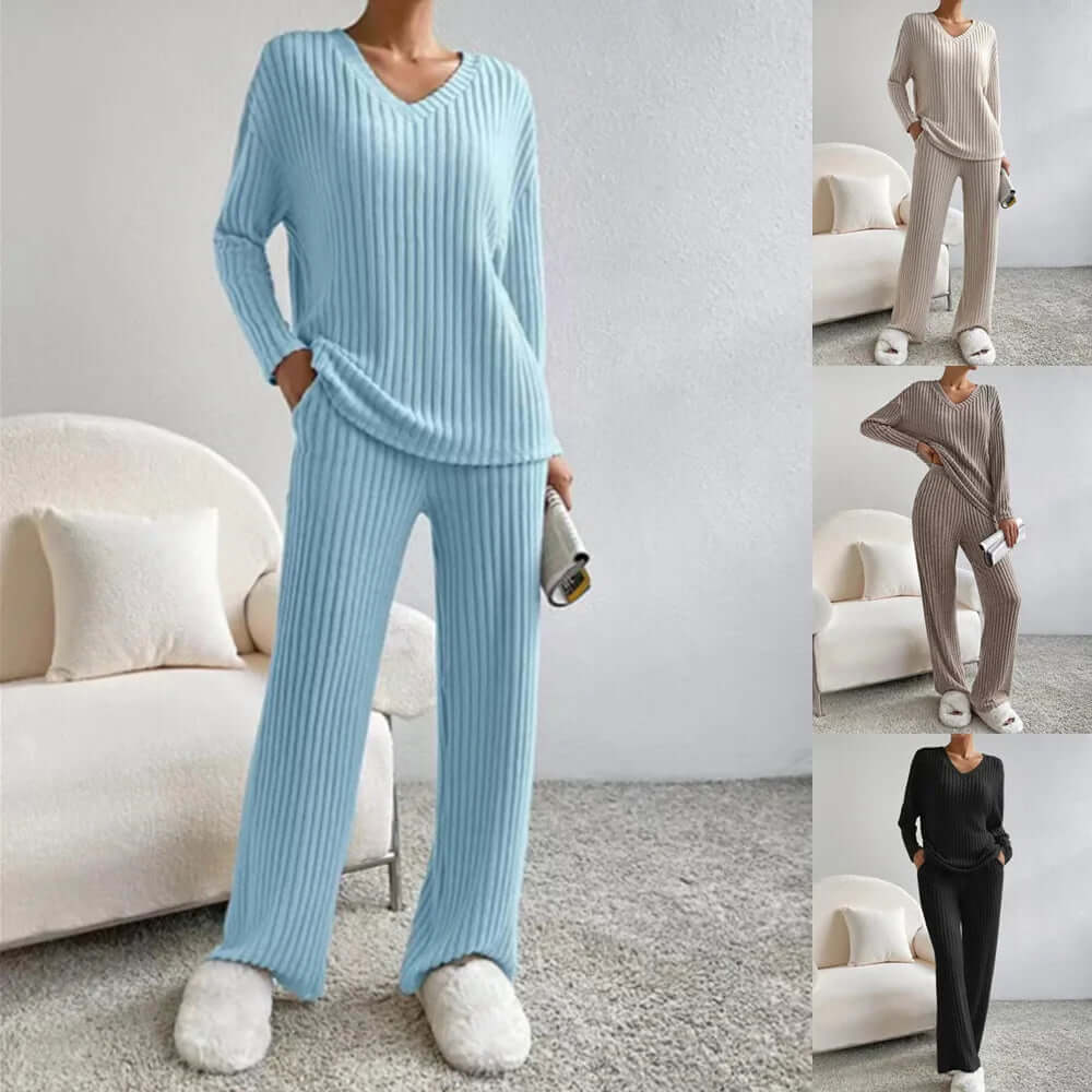 Knitted Stripe 2pc Set-DESTINY