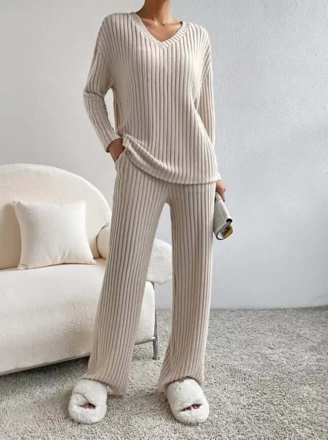 Knitted Stripe 2pc Set-DESTINY