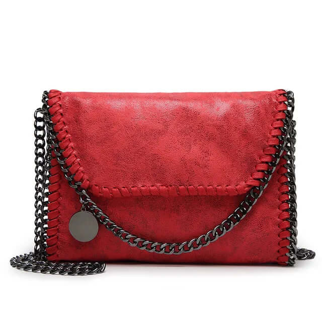 Isabel - Suede-like clutch with chain embellishment-DESTINY