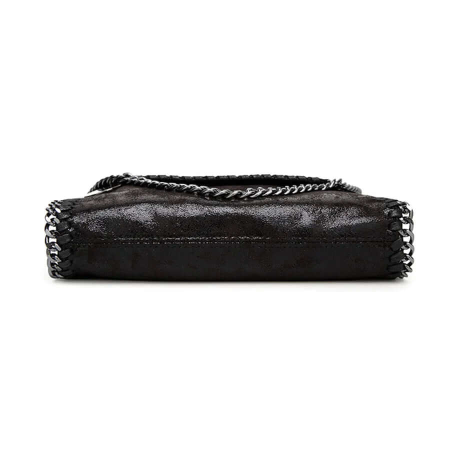 Isabel - Suede-like clutch with chain embellishment-DESTINY