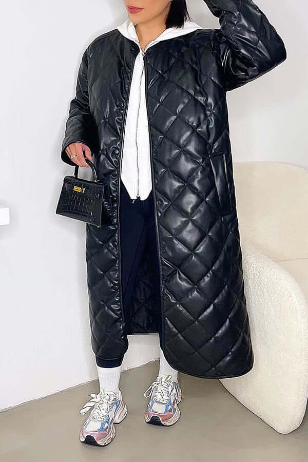 Stylish and Chic Pocket Quilted Coat-DESTINY