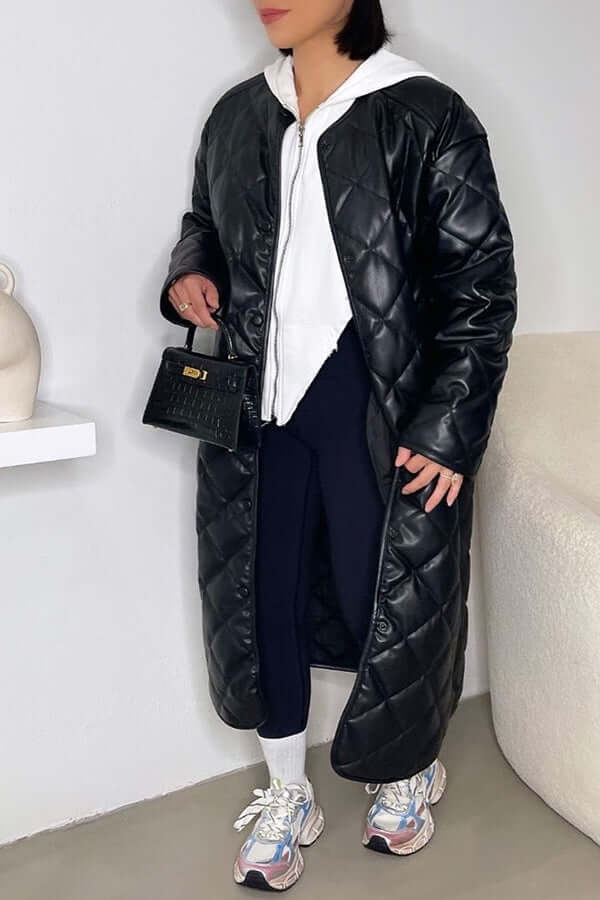 Stylish and Chic Pocket Quilted Coat-DESTINY