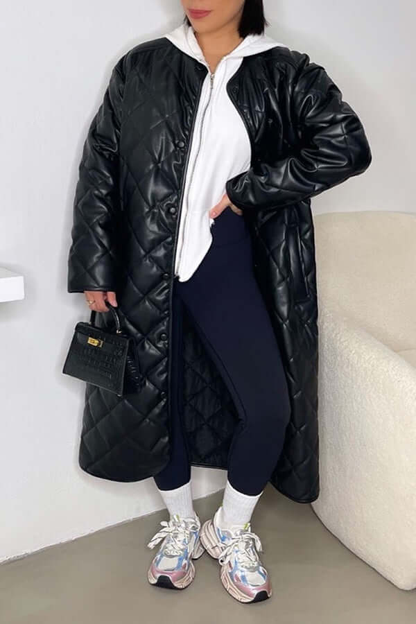 Stylish and Chic Pocket Quilted Coat-DESTINY