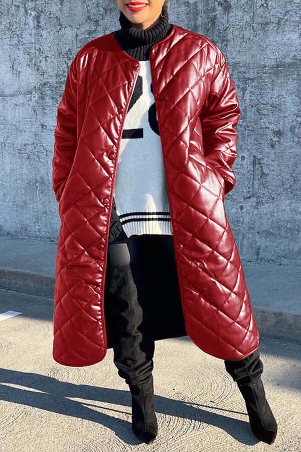 Stylish and Chic Pocket Quilted Coat-DESTINY