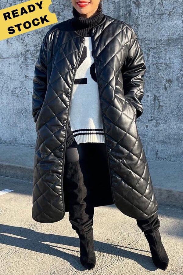 Stylish and Chic Pocket Quilted Coat-DESTINY