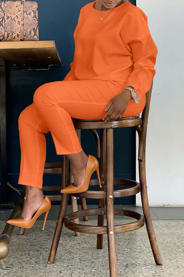 Basic Solid Color Pocket Pants Set-DESTINY