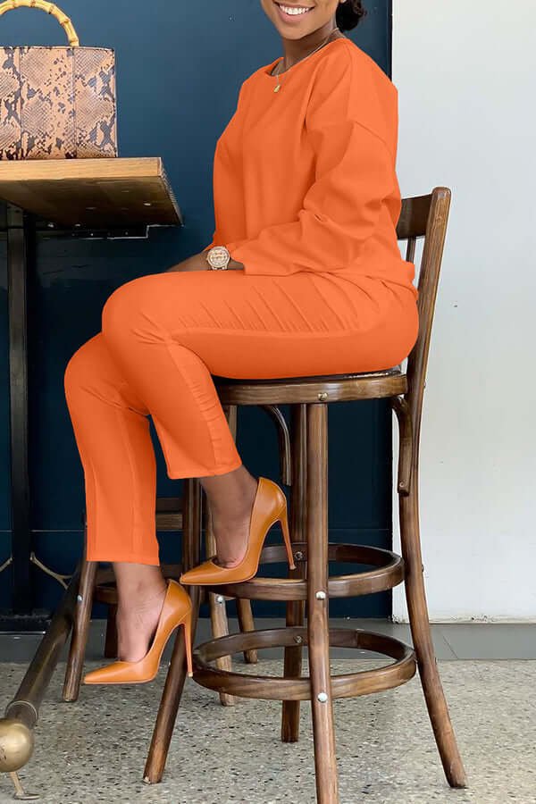 Basic Solid Color Pocket Pants Set-DESTINY