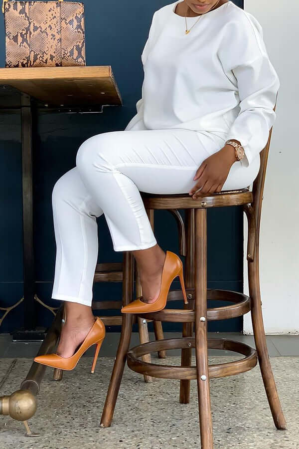 Basic Solid Color Pocket Pants Set-DESTINY