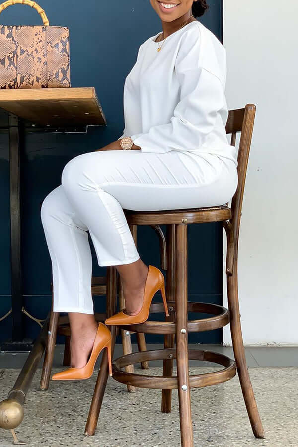 Basic Solid Color Pocket Pants Set-DESTINY